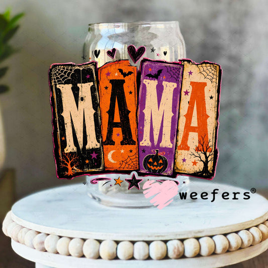 UV DTF Decal - Mama Halloween 16oz Libbey Glass Original Size Weefers