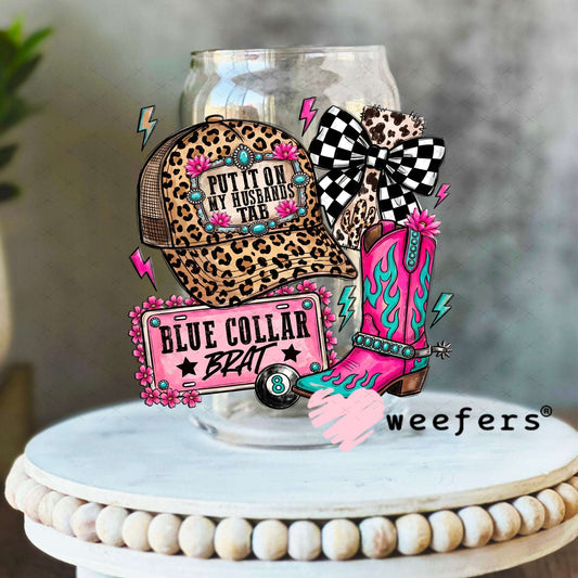 UV DTF Decal - Put it on My Husbands Tab 16oz Libbey Glass Original Size Weefers