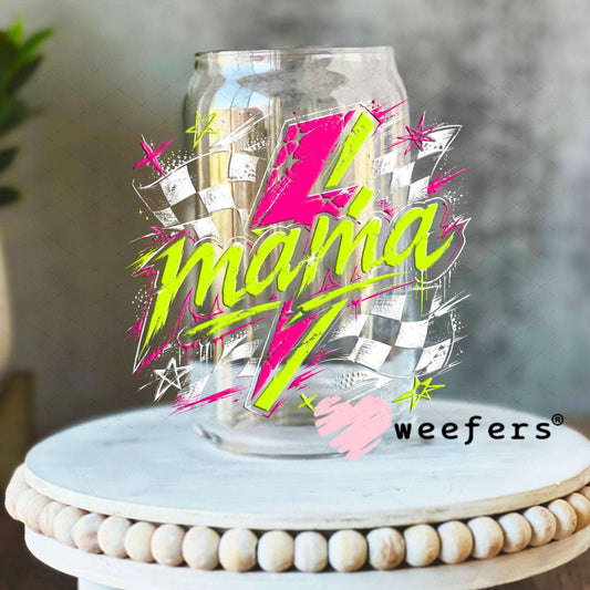UV DTF Decal - Mama Yellow Magenta 16oz Libbey Glass Original Size Weefers
