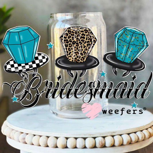 UV DTF Decal - Bridesmaid Ring Pop 16oz Libbey Glass Original Size Weefers