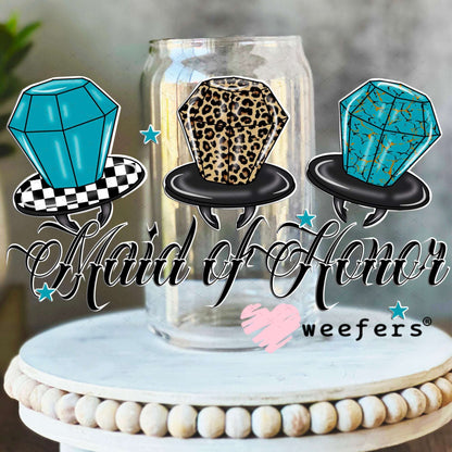 UV DTF Decal - Maid of Honor Ring Pops 16oz Libbey Glass Original Size Weefers