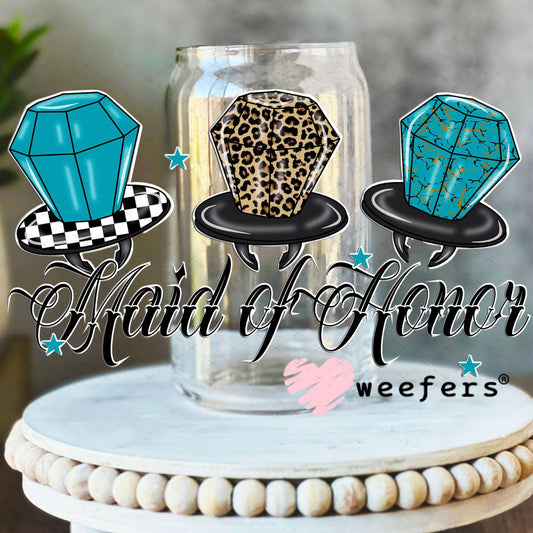 UV DTF Decal - Maid of Honor Ring Pops 16oz Libbey Glass Original Size Weefers