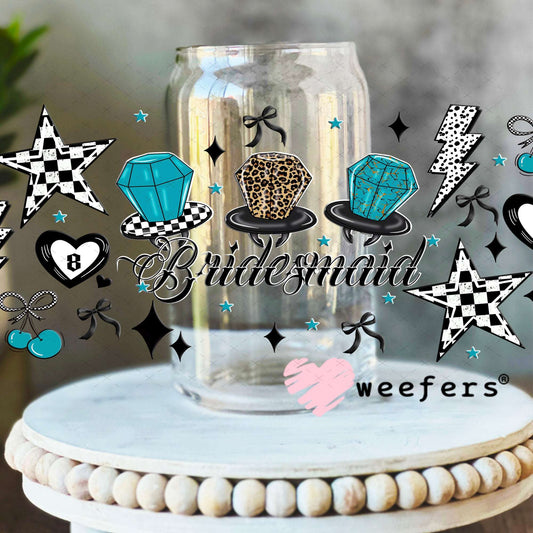 UV DTF Cup Wraps - Bridesmaid Ring Pops - Weefers® Exclusive 16oz Libbey Glass Original Size Weefers