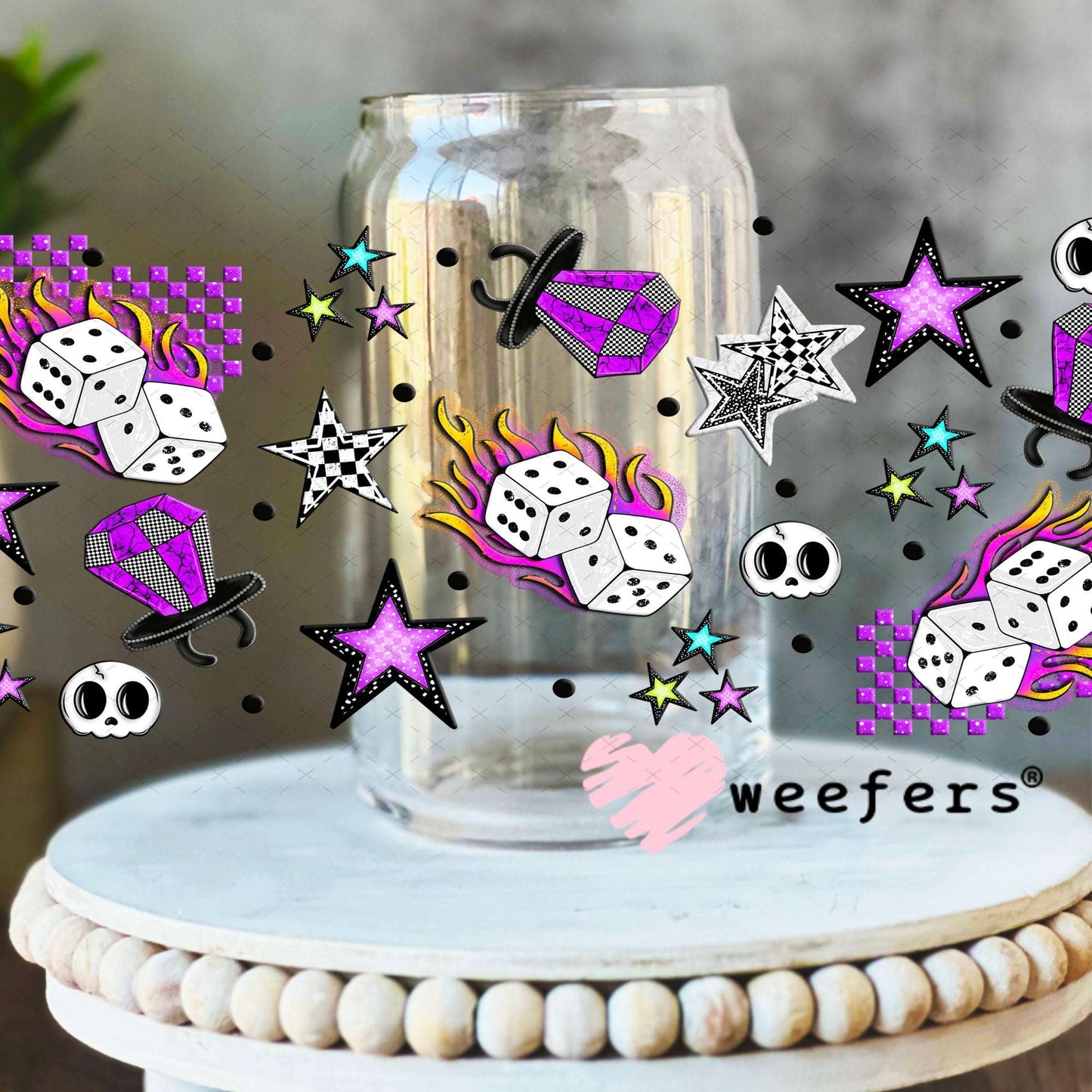 UV DTF Cup Wraps - Turns Out My Face Has Opinions Sidekick - Weefers® Exclsuive 16oz Libbey Glass Original Size Weefers