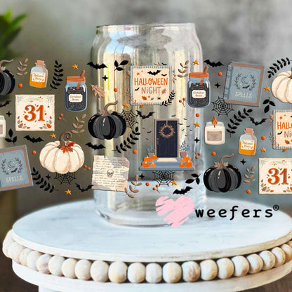 UV DTF Cup Wraps - October 31st Halloween 16oz Libbey Glass Original Size Weefers
