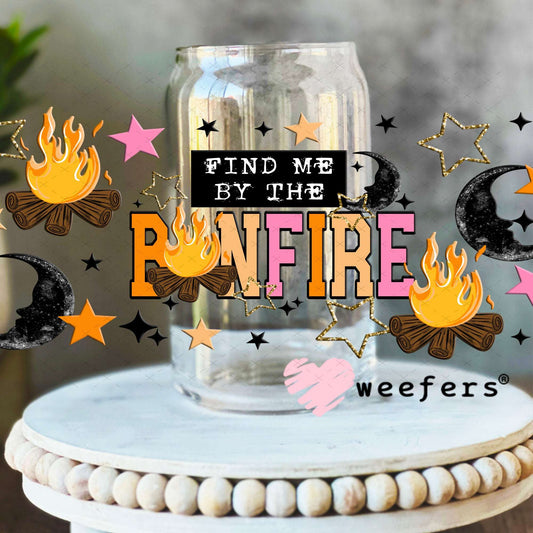 UV DTF Cup Wraps - Find me By the Bonfire 16oz Libbey Glass Original Size Weefers