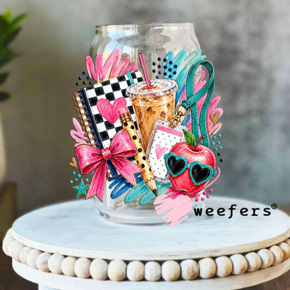 UV DTF Decal - Preppy Teacher 16oz Libbey Glass Original Size Weefers