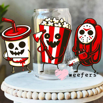 UV DTF Decal - Scary Movies 16oz Libbey Glass Original Size Weefers