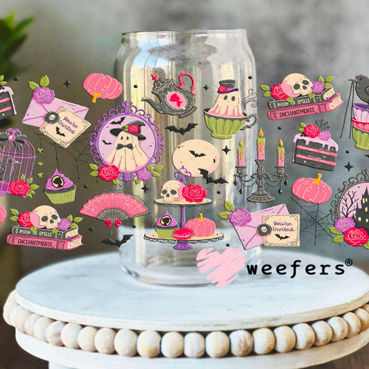 UV DTF Cup Wraps - Halloween Story 16oz Libbey Glass Original Size Weefers