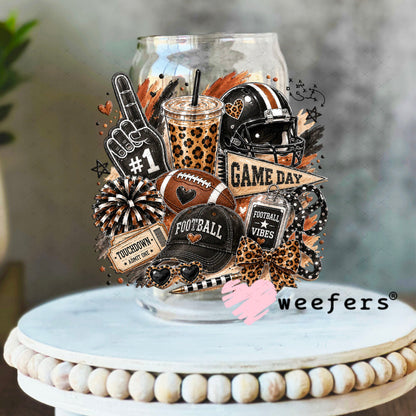 UV DTF Decal - Game Day Football 16oz Libbey Glass Original Size Weefers