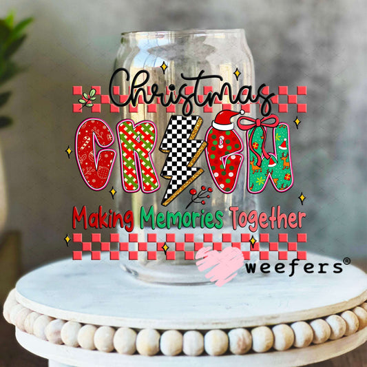 UV DTF Decal - Christmas Crew 16oz Libbey Glass Original Size Weefers