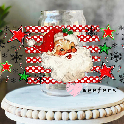 UV DTF Cup Wrap – USA Red White Blue Bows 16oz Libbey Glass Original Size Weefers