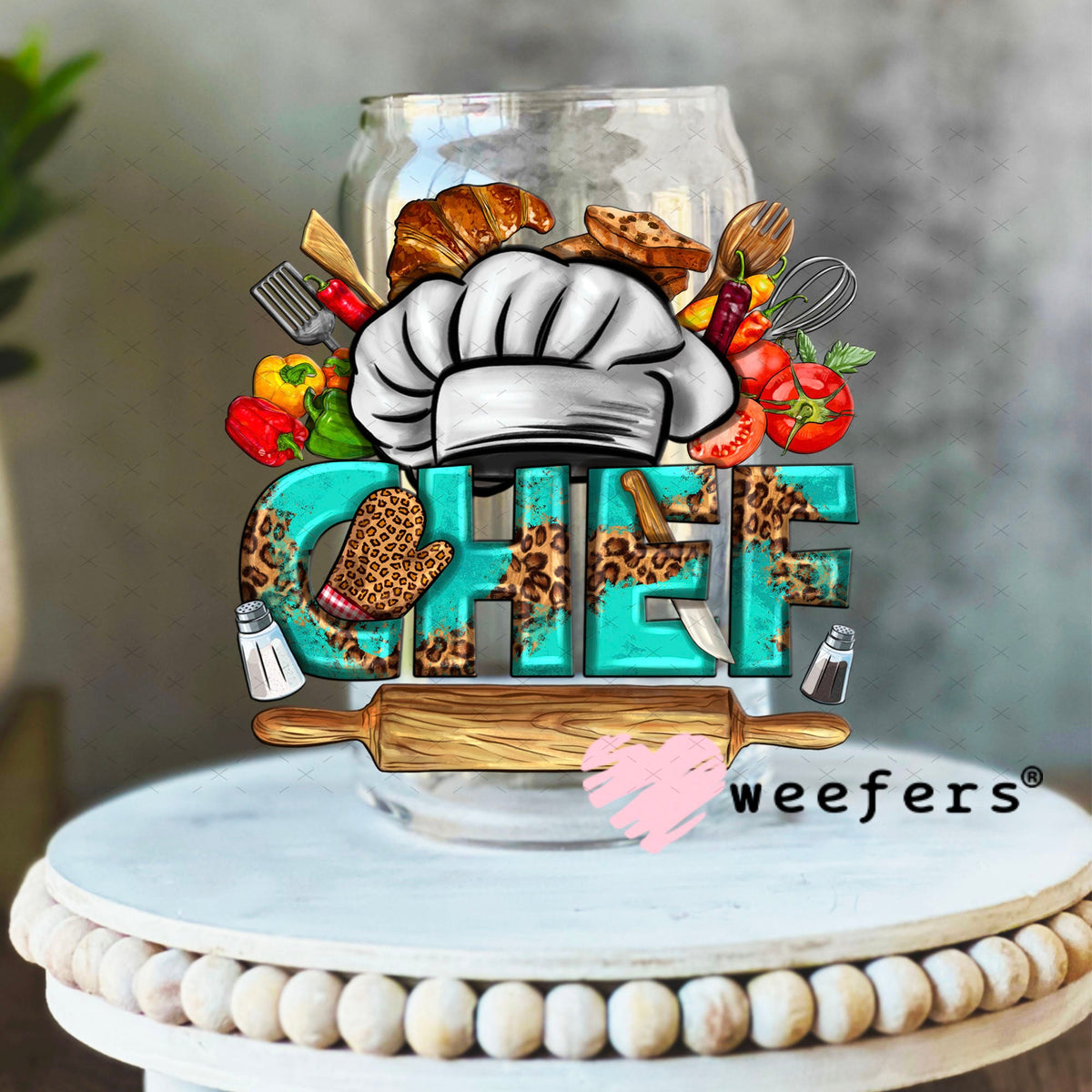 UV DTF Decal - Chef Western 16oz Libbey Glass Original Size Weefers