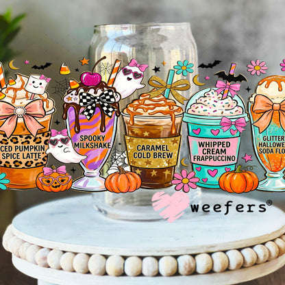 UV DTF Cup Wraps - Halloween Iced Coffee 16oz Libbey Glass Original Size Weefers