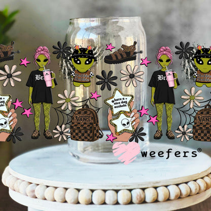 UV DTF Cup Wraps - Baddie hjave a nice day a-hole 16oz Libbey Glass Original Size Weefers