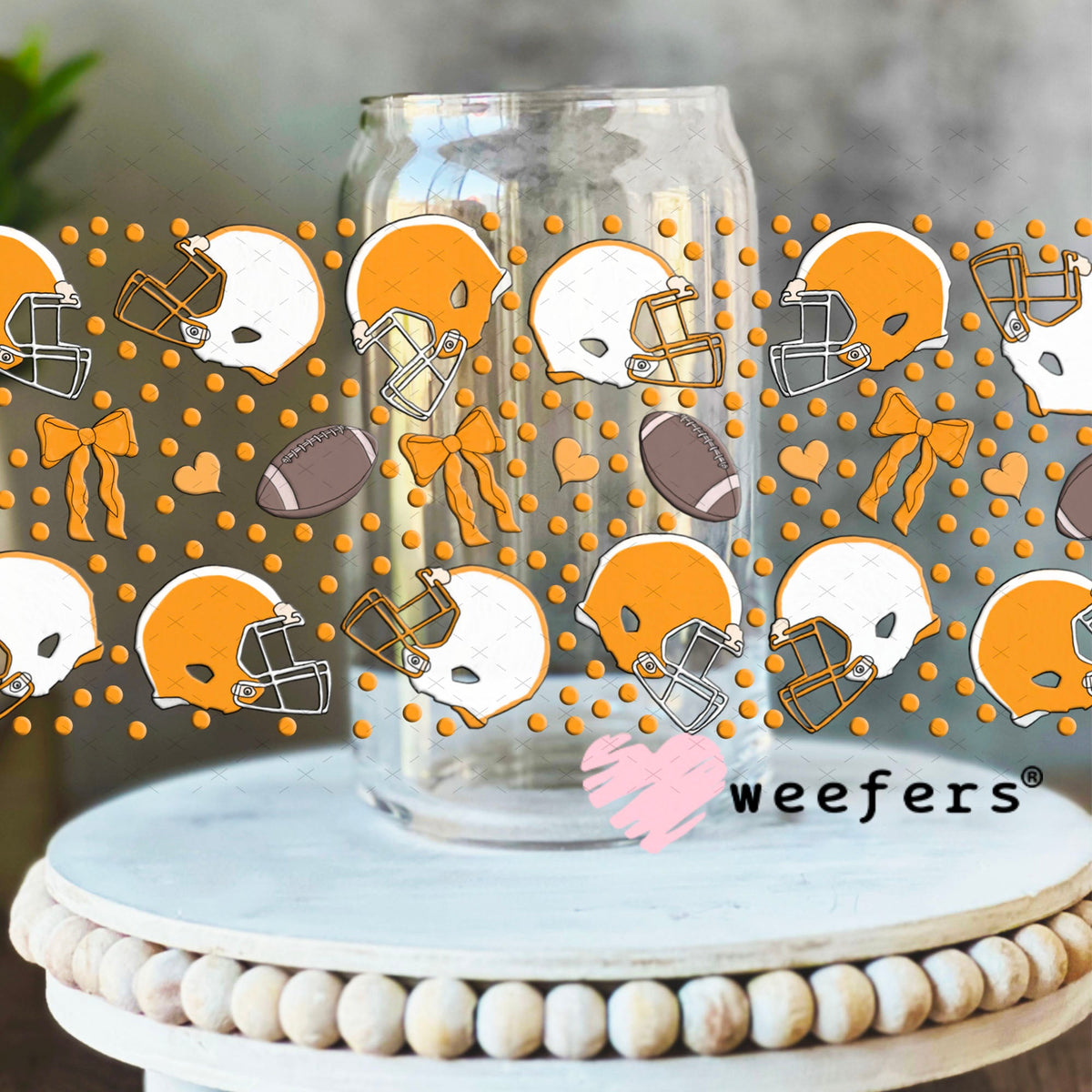 UV DTF Cup Wraps - Tennessee Football 16oz Libbey Glass Original Size Weefers