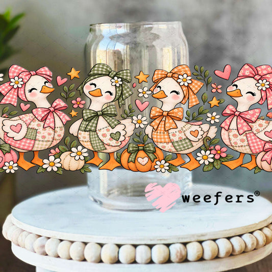 UV DTF Cup Wraps - Sunday Best Porch Geese 16oz Libbey Glass Original Size Weefers