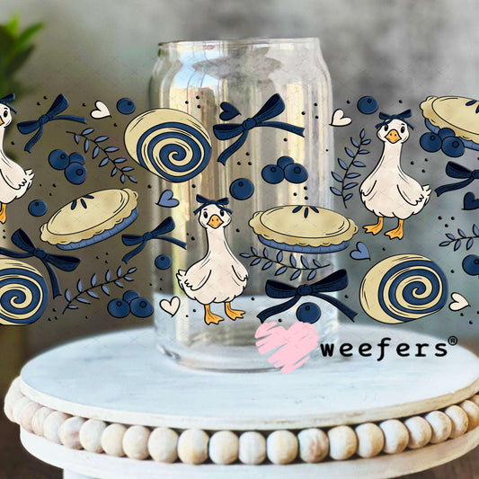 UV DTF Cup Wraps - Porch Goose Pie 16oz Libbey Glass Original Size Weefers