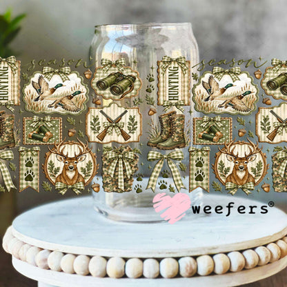 UV DTF Cup Wraps - Hunting Season - Weefers® Exclusive 16oz Libbey Glass Original Size Weefers