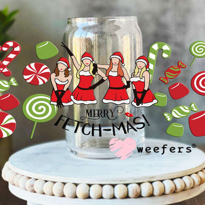 UV DTF Cup Wraps - Merry Fetch-mas - Weefers® Exclusive 16oz Libbey Glass Original Size Weefers