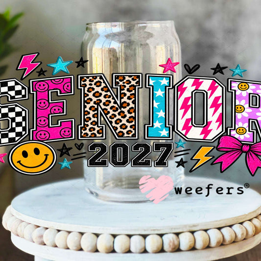 UV DTF Cup Wraps - Senior 2027 16oz Libbey Glass Original Size Weefers