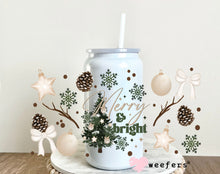 Load image into Gallery viewer, Merry Christmas Wintergreen UV DTF Cup Wrap - Weefers
