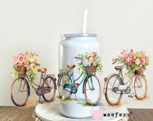 Load image into Gallery viewer, Vintage Watercolor Bicycles UV DTF Cup Wrap - Weefers
