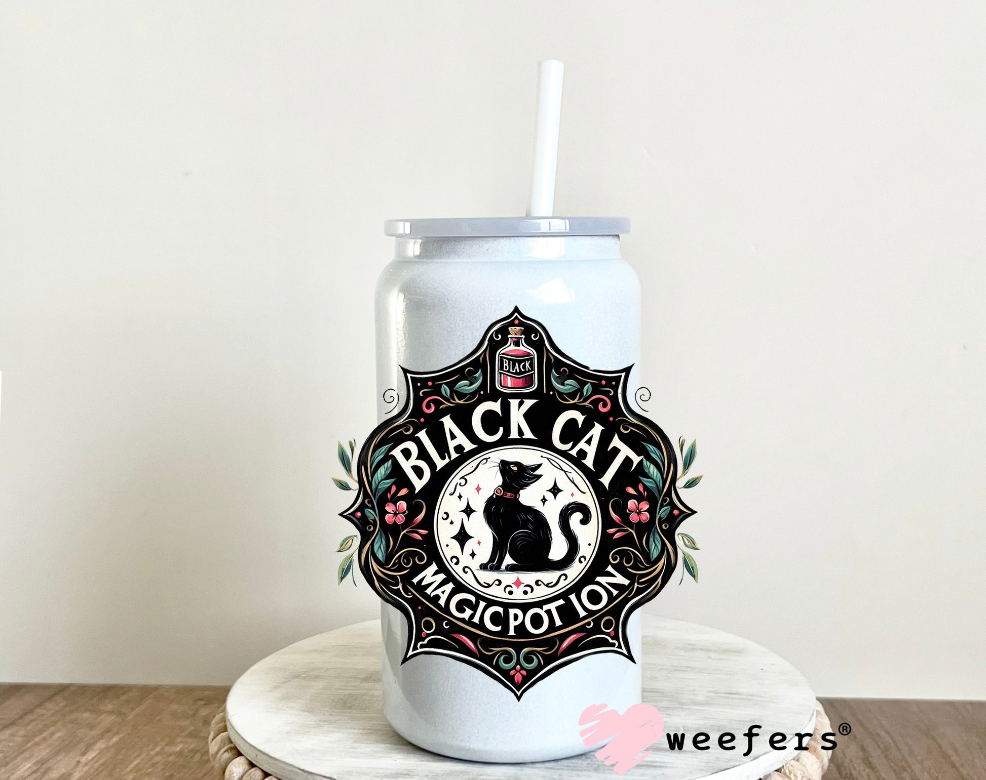 Black Cat Magic Potion Halloween UV DTF Decal - Weefers