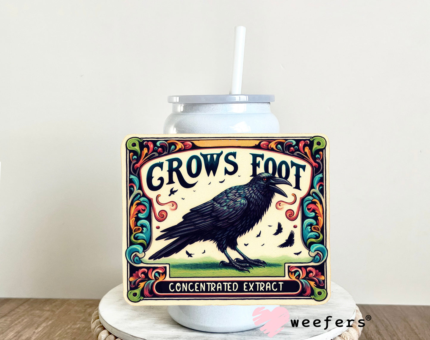 Crow's Foot Colorful Halloween UV DTF Decal - Weefers