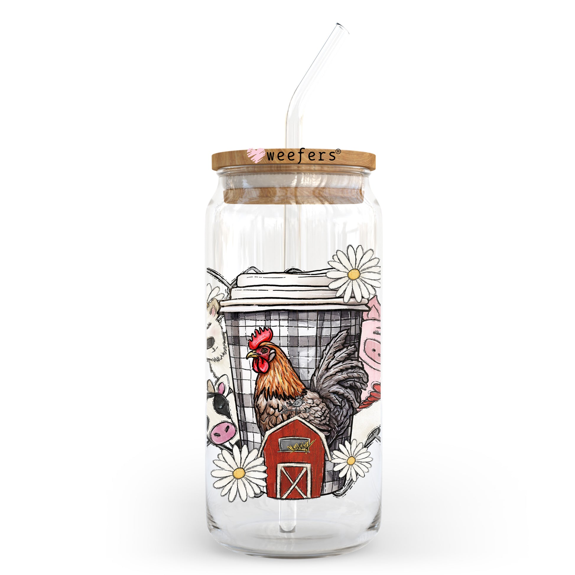 Farm And Coffee 20oz Libbey Glass Can, 34oz Hip Sip, 40oz Tumbler, 24oz Cold Cup UV DTF or Sublimation Decal Transfer - Weefers