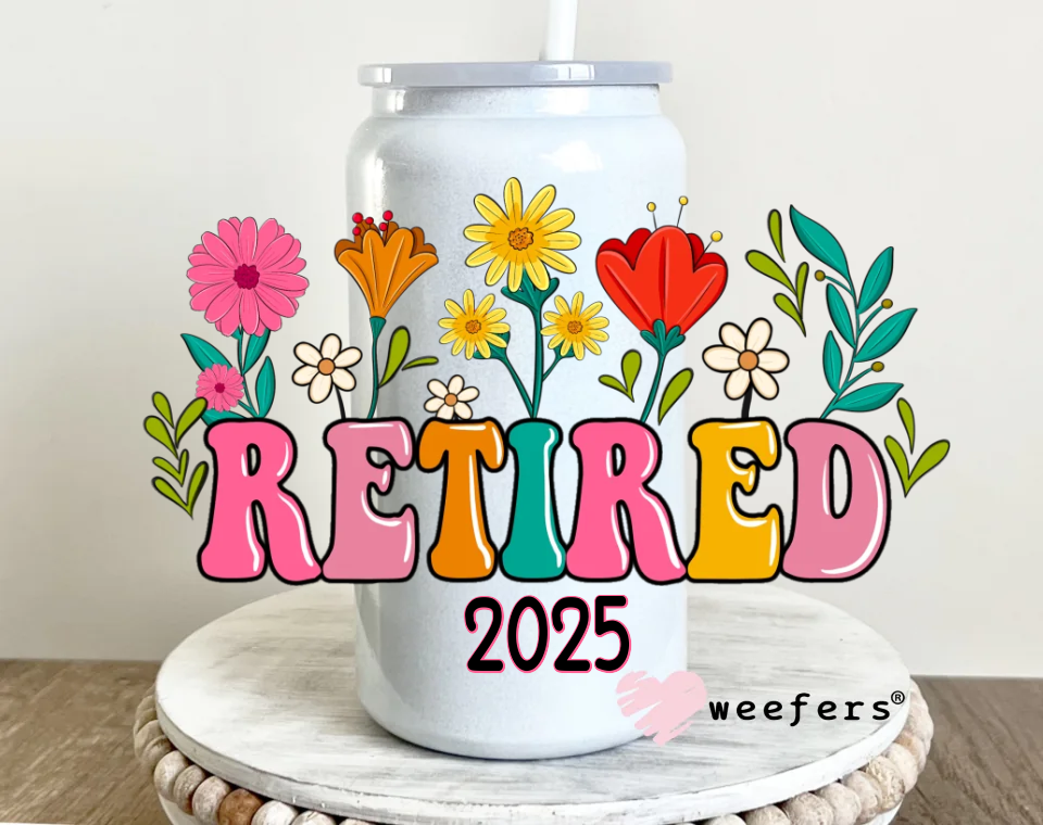 Personalized Retired Year For Her UV DTF 16oz Decal