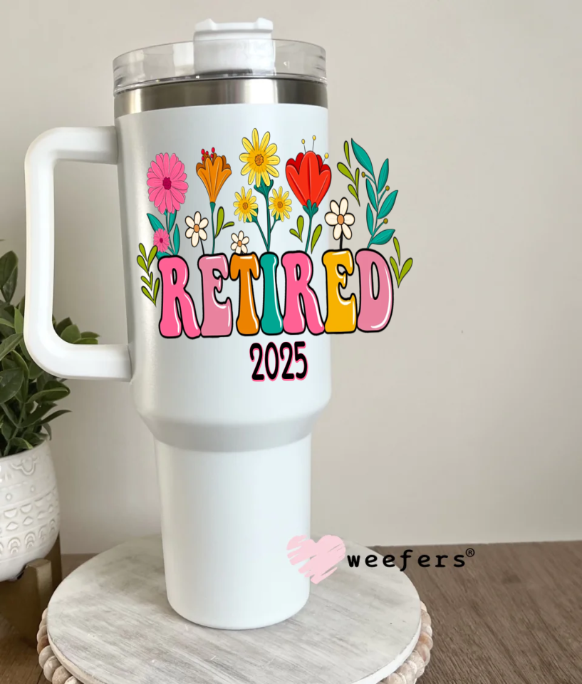 Personalized Retired Year For Her UV DTF 40oz Tumbler Decal