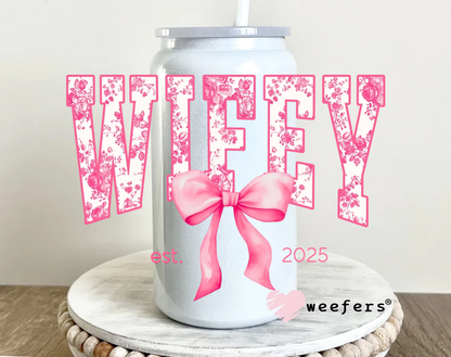 Personalized Wifey Coquette Year UV DTF 16oz Decal