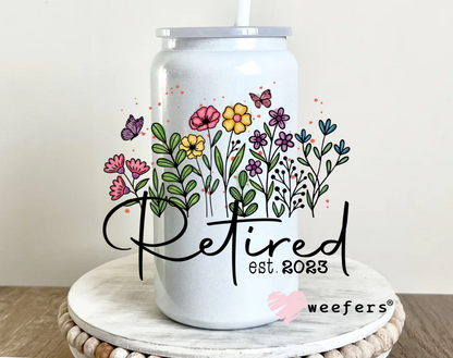 Personalized Year Retired Wild Flowers UV DTF Decal - Weefers