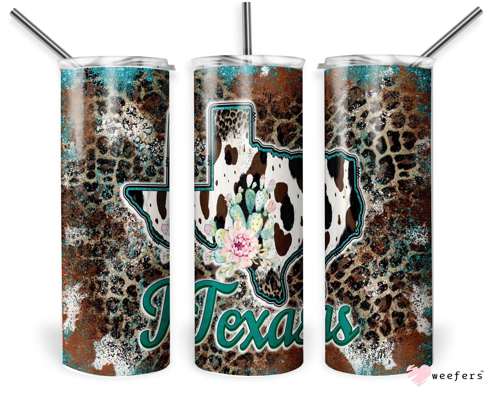 20oz Skinny Tumbler Wrap - Texas Cheetah Print - Weefers