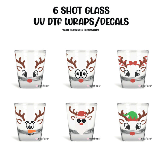 6 Shot Glass UV DTF Wraps - Decals Bundle - Vol. 6 - Weefers