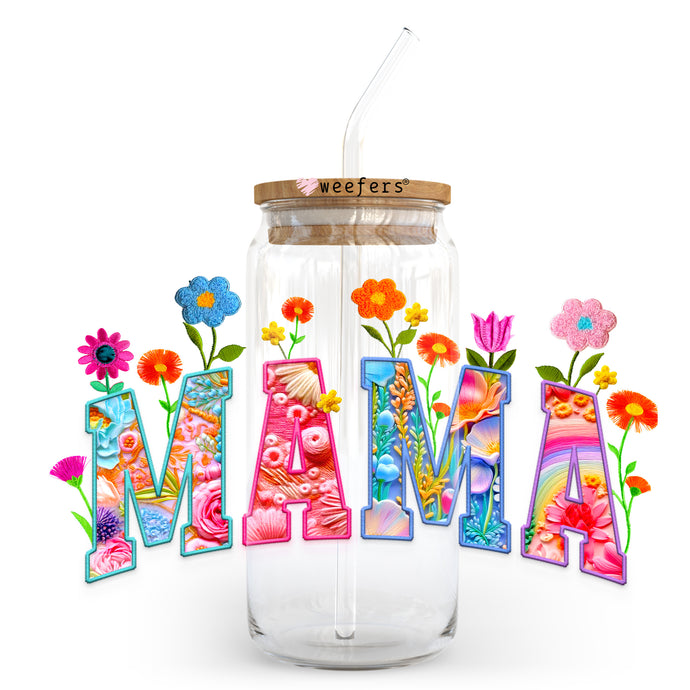 a glass jar with a straw in it with the word mama spelled out