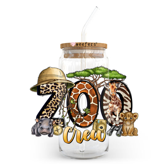 Zoo Crew 20oz Libbey Glass Can UV DTF or Sublimation Wrap - Decal Transfer - Weefers