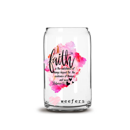 Faith is the Substances of Things Hoped For  16oz Libbey Glass Can UV DTF or Sublimation Wrap - Decal - Weefers