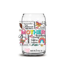 Load image into Gallery viewer, a glass with a picture of a mother on it

