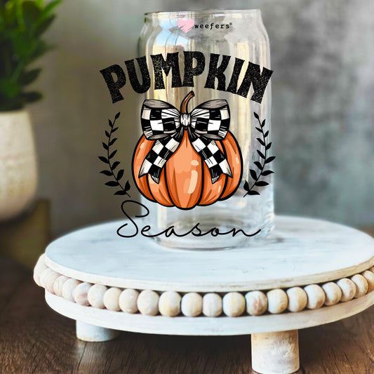 Pumpkin Season 16oz Libbey Glass Can UV DTF or Sublimation Wrap Decal Transfer - Weefers