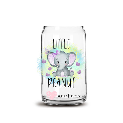 Little Peanut Elephant 16oz Libbey Glass Can UV DTF or Sublimation Wrap - Decal Transfer - Weefers