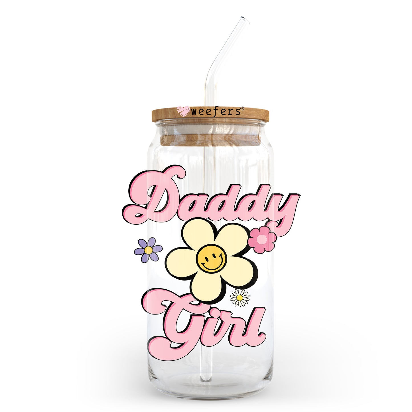 Daddy Girl 20oz Libbey Glass Can UV DTF or Sublimation Decal - Weefers