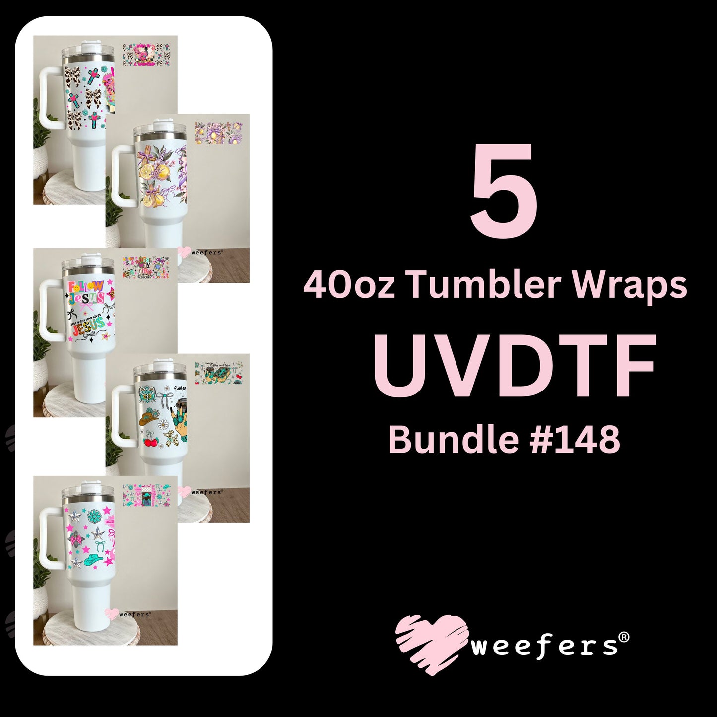 Christian Ver 1 UV DTF Cup Wrap Bundle 40oz Tumbler Weefers
