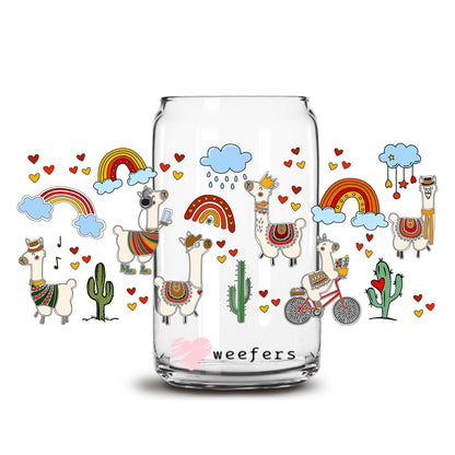 Busy Doing Llama Stuff 16oz Libbey Glass Can UV DTF or Sublimation Wrap - Transfer - Weefers