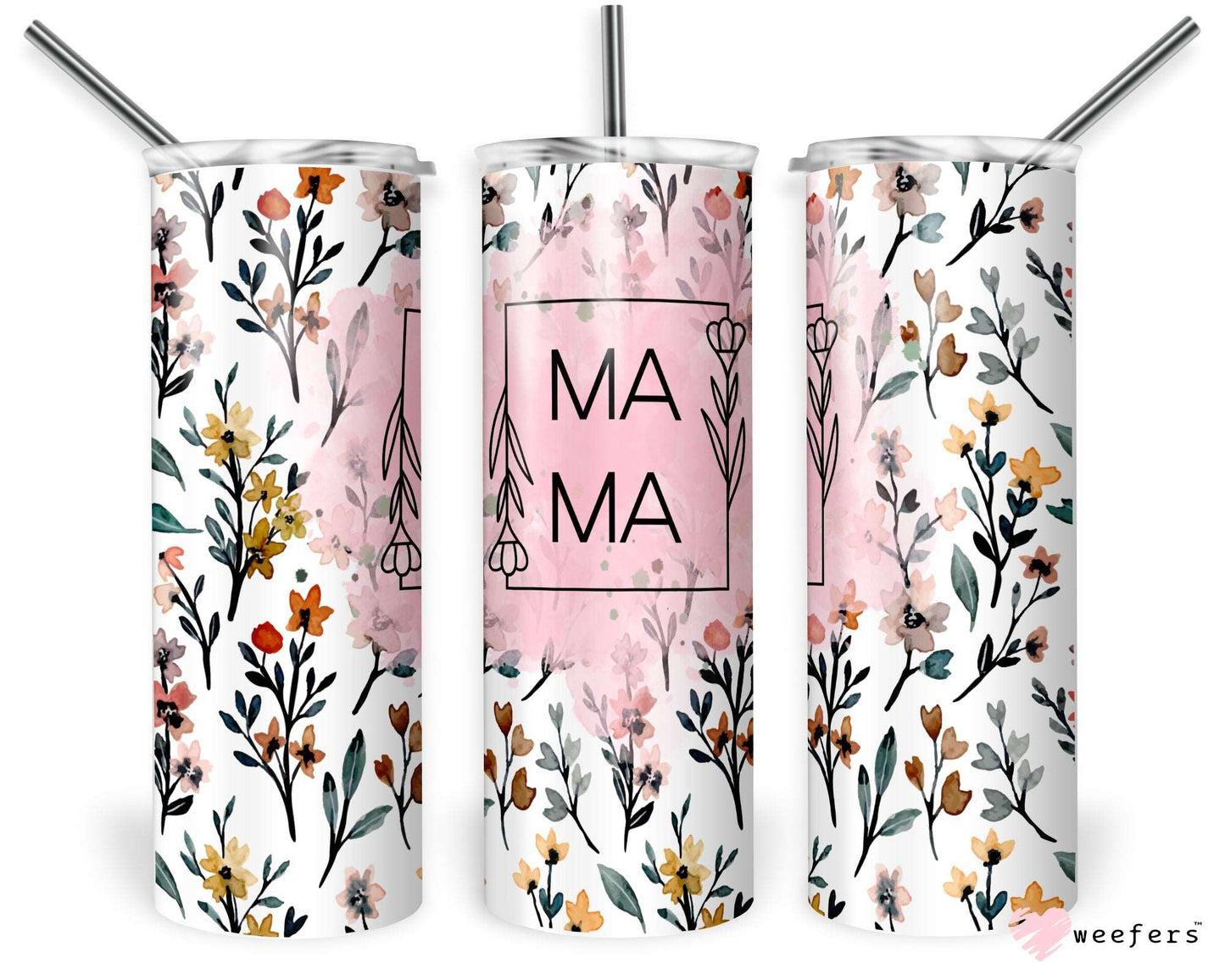 20oz Skinny Tumbler Wrap - Mama Rust Floral - Weefers