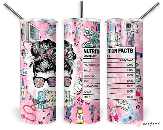 20oz Skinny Tumbler Wrap - Nurse Nutritional Facts - Weefers