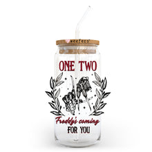 Load image into Gallery viewer, One Two Freddy&#39;s Coming For You 20oz Libbey Glass Can, 34oz Hip Sip, 40oz Tumbler, 24oz Cold Cup UV DTF or Sublimation Decal Transfer - Weefers
