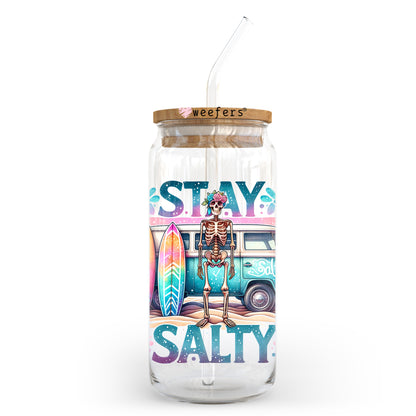 Stay Salty Bus Skeleton 20oz Libbey Glass Can, 34oz Hip Sip UV DTF or Sublimation Decal Transfer - Weefers