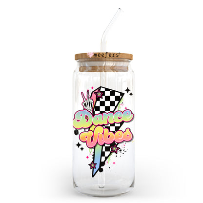 Dance Vibes Lightening Bolt 20oz Libbey Glass Can UV DTF or Sublimation Wrap - Decal Transfer - Weefers